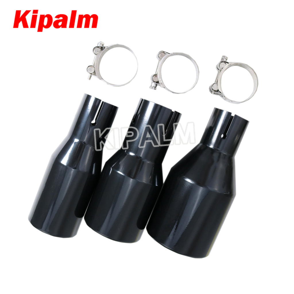 1 Piece Car Universal Black Coated Stainless Steel Exhaust Pipe Muffler Tips for Audi VW Golf BMW Toyota Honda Parts