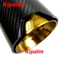 Load image into Gallery viewer, 4pcs M Logo Carbon Fiber Exhaust Tip Muffler Cutter for BMW M2 F87 M3 F80 M4 F82 F83 M6 F06 F12 F13