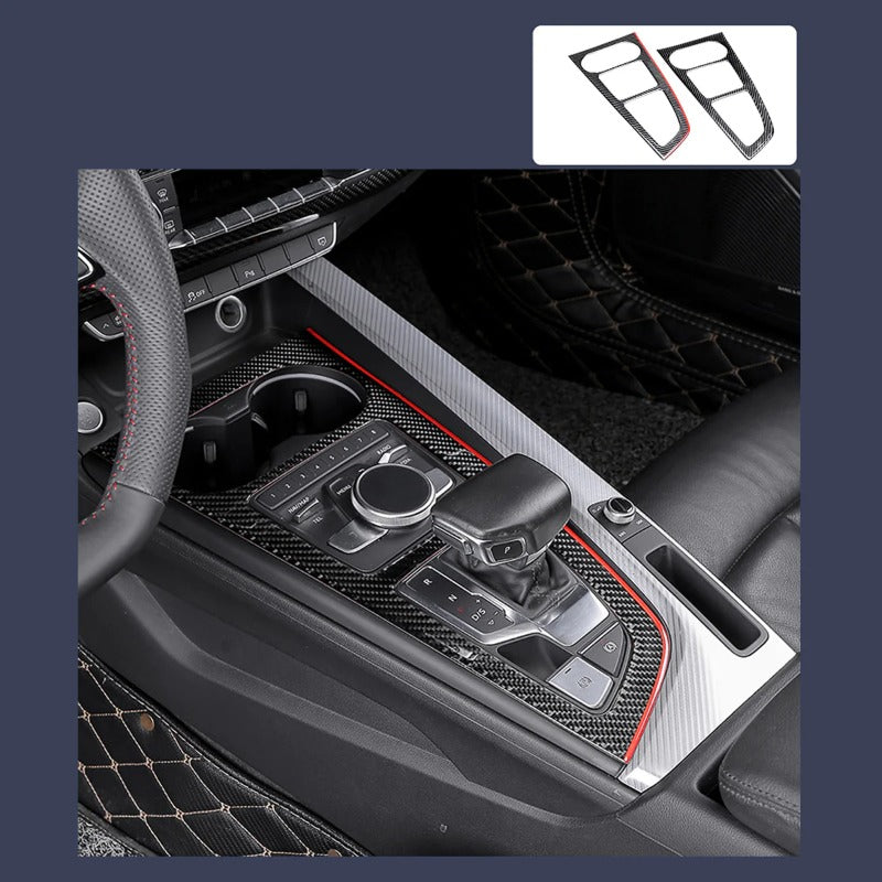 Car Carbon Fiber Gear Side Frame Gear Panel Decorative Sticker for Audi A4 A5