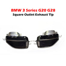 Load image into Gallery viewer, 1 Pair Square Exhaust Dual Muffler Pipe For BMW M Performance 3 Series G20 G28 Stainless Steel 304 Rear Tips