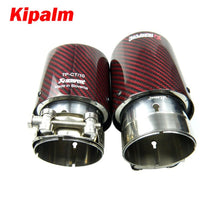 Load image into Gallery viewer, 1PC Universal Akrapovic Red Carbon Fiber Exhausts Tip Muffler Tail Pipe Tip For BMW BENZ AUDI VW