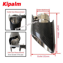 Load image into Gallery viewer, 1Pair Real Carbon Fiber Slanted Exhaust Muffler Tips Porsche Styling Exhaust Tip with Wing Styling