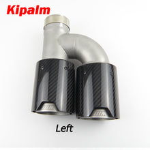 Load image into Gallery viewer, Kipalm h Style Dual Carbon Fiber Sanding Polished Stainless Steel  M performance Exhaust Tips End Pipes Matte Muffler tips fit for Modified BMW