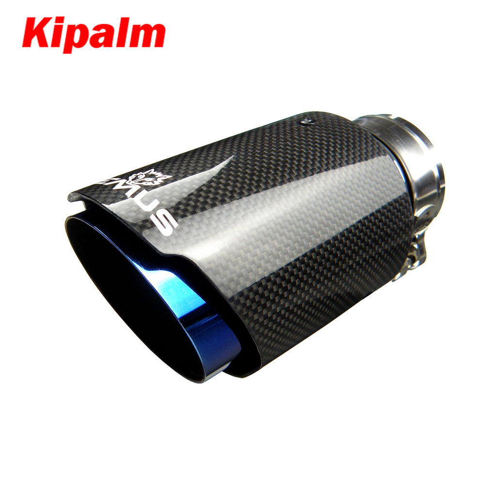 1pcs Carbon Fiber Remus Car Wolf Exhaust Pipe Muffler Blue Burnt Stainless Steel Muffler Tips End Pipe