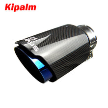 Load image into Gallery viewer, 1pcs Carbon Fiber Remus Car Wolf Exhaust Pipe Muffler Blue Burnt Stainless Steel Muffler Tips End Pipe