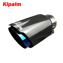 Load image into Gallery viewer, 1pcs Carbon Fiber Remus Car Wolf Exhaust Pipe Muffler Blue Burnt Stainless Steel Muffler Tips End Pipe