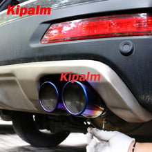 Load image into Gallery viewer, Universal Adjustable Dual Pipe Burnt Blue Stainless Steel Exhaust Tip Tail End Pipe One Change Twin Muffler Tips