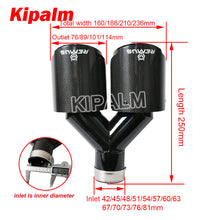 Load image into Gallery viewer, 1 Pcs Car Universal Dual  Equal Length Straight Remus Sport Glossy Carbon Fiber Exhaust Muffler Tips Black Inner Pipe