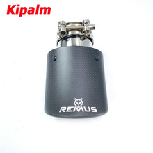 Load image into Gallery viewer, Car Universal Oval Curly Edge Remus Exhaust Tip Matter Carbon Fiber Exhaust Muffler Tail Pipe Ends for AUDI BMW BENZ VW