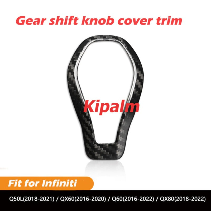 Dry Carbon Fiber Car Gear Knob Handle Ball Sticker for Infiniti Q50 Q60 QX60 QX80 2018-2022
