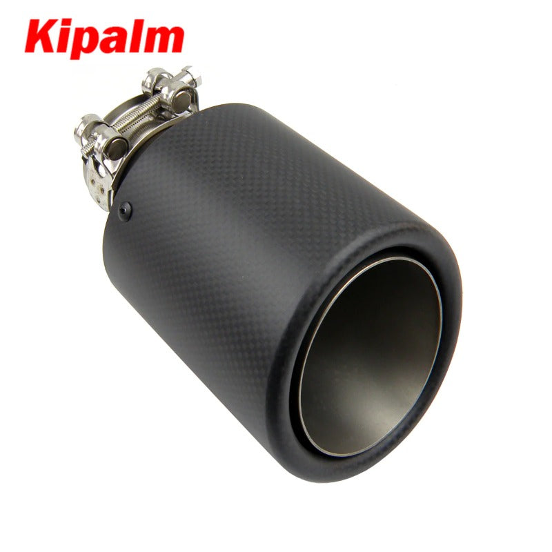 1PC Remus Carbon Fiber Exhaust Pipe Matte Black with Curly Edge for Wolf Muffler