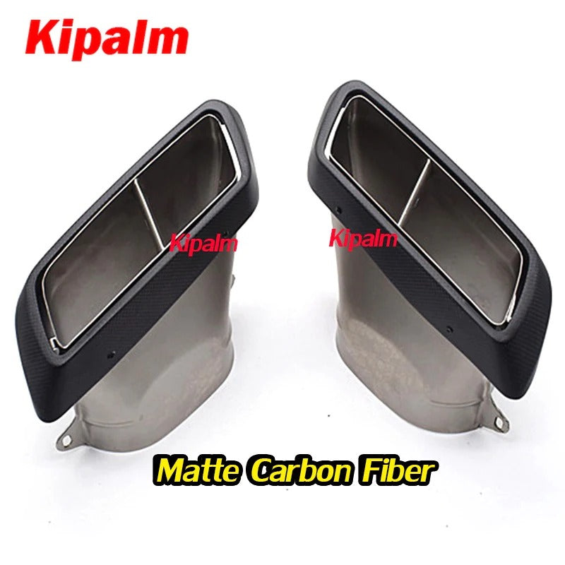 1 Pair Real Carbon Fiber Exhaust Tips for Mercedes Benz C-class W205 S205 Modify to AMG C63 E63 C-class 2015-2018