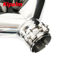 Load image into Gallery viewer, Kipalm Car Muffler Burnt Blue 304 Stainless Steel Y Style Dual Forged Carbon Fiber Exhaust Tip for BMW 430i M4 M5 Ｍ6