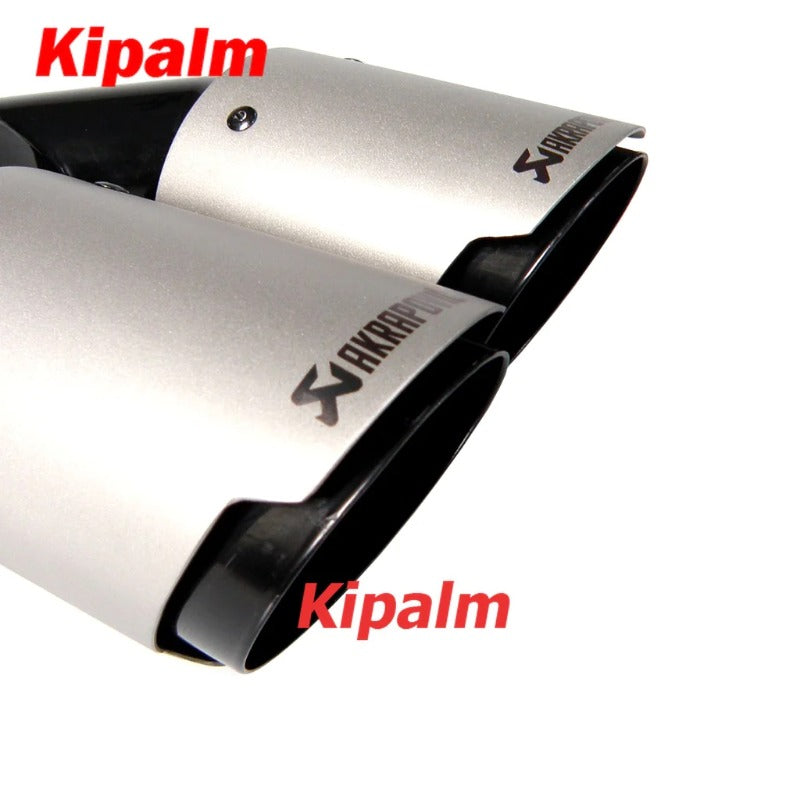 Y Style Dual Black Matte Stainless Steel  Exhaust Tips Akrapovic End Pipes Muffler Tips