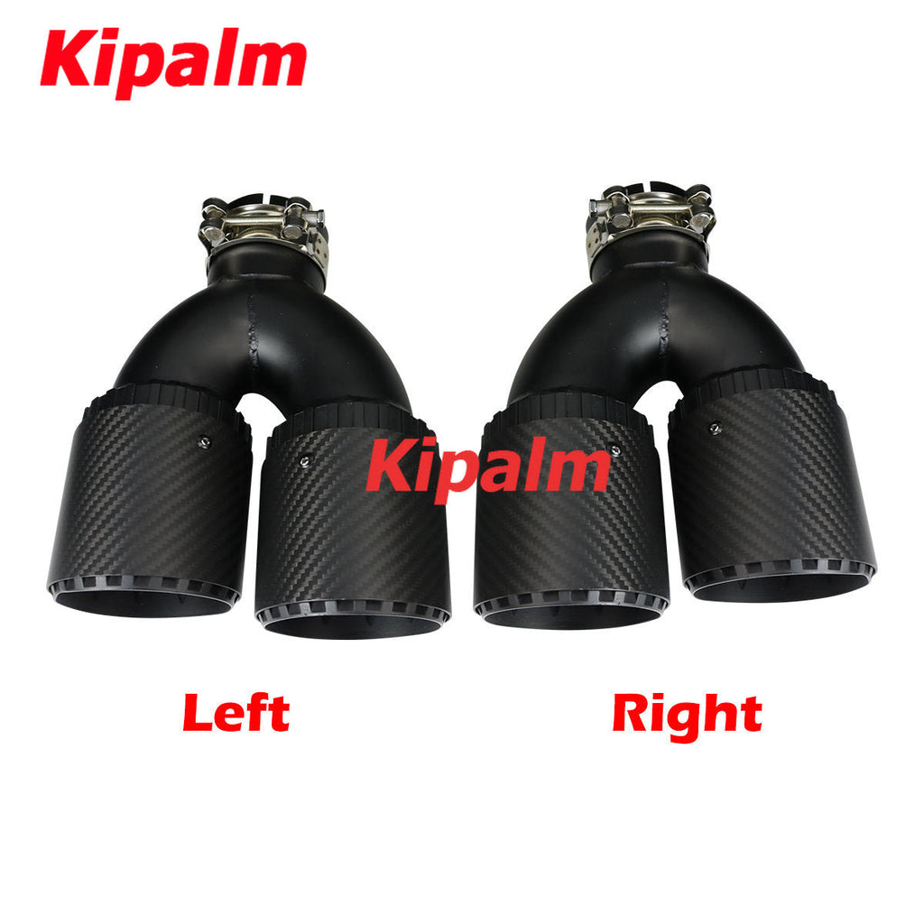 3 Layers Dual U Style New Gear Shape Design Carbon Fiber Exhaust Muffler Tips With AK  Logo