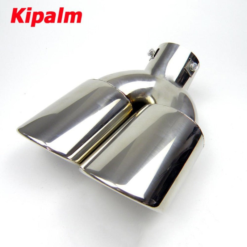 1PC Kipalm Stainless Steel Oval Dual Twin Exhaust Pipe Tail Pipe Tip For BMW E30 E32 E34 E36 E46