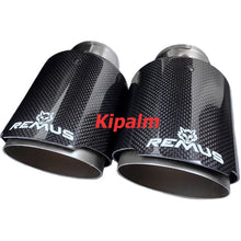 Load image into Gallery viewer, Universal Remus Sport Carbon Fiber Exhaust Muffler Tips Matte Silver Tail Pipe for BMW AUDI GOLF MAZDA