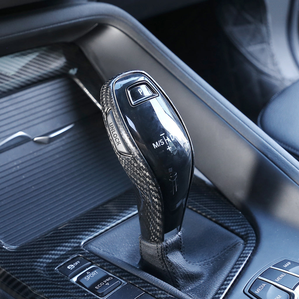 For BMW 1 2 Series X1 X2 Car Carbon Fiber Shift Knob Gear Head Stick Lever Handle Cover