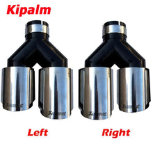 Load image into Gallery viewer, Car Universal Akrapovic Dual Black Stainless Steel Exhaust Tip Double End Pipe for BMW BENZ VW Golf TOYOTA