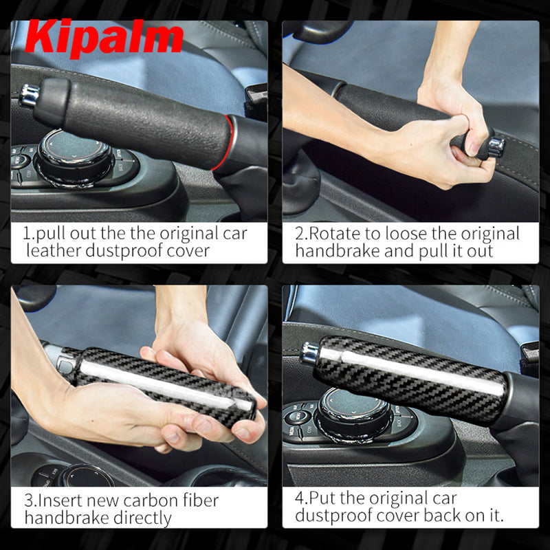Hard Carbon Fiber Hand Brake Grip Covers Trim for Mini Cooper F55 Hardtop F57 F56 Hatchback