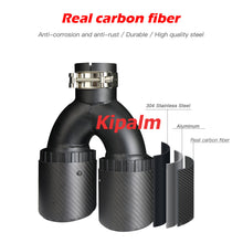 Load image into Gallery viewer, 3 Layers Dual U Style New Gear Shape Design Carbon Fiber Exhaust Muffler Tips With AK  Logo