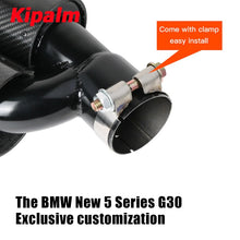 Load image into Gallery viewer, 1 Pair Carbon Fiber M Performance Exhaust Pipe Mufflers for BMW 5 Series 525i 528i 530i G30 G38 2018-  with M Logo