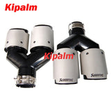 Y Style Dual Black Matte Stainless Steel  Exhaust Tips Akrapovic End Pipes Muffler Tips