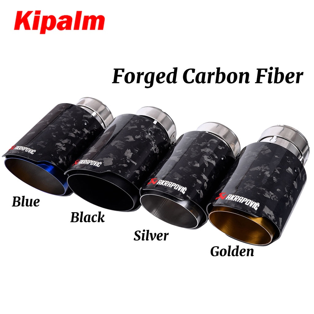 Kipalm Forged Carbon Fiber Exhaust Tip 304 Stainless Steel Twill Carbon Fiber Muffler Tips Fit for BMW X5 E70 E53