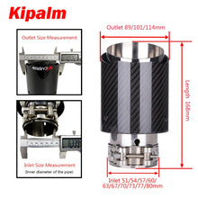 Load image into Gallery viewer, Carmon Glossy Carbon Fiber Muffler Tip Mirror-Polished Stainless Steel Exhaust Pipe Tail Pipe Muffler Tip