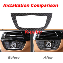 Interior Carbon Fiber For BMW G30 Headlight Switch Frame Accessories Headlamp Switch Trim