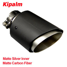 Load image into Gallery viewer, Universal Remus Sport Carbon Fiber Exhaust Muffler Tips Matte Silver Tail Pipe for BMW AUDI GOLF MAZDA