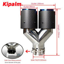 Load image into Gallery viewer, Dual Carbon Fiber Burnt Blue Stainless Steel Universal Exhaust Tip Dual End Pipe for BMW BENZ VW Golf TOYOTA No Logo