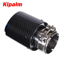 Load image into Gallery viewer, Carmon Glossy Carbon Fiber Muffler Tip Mirror-Polished Stainless Steel Exhaust Pipe Tail Pipe Muffler Tip