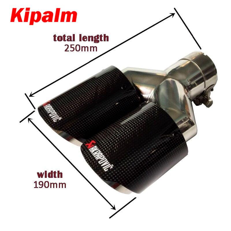 Universal Auto Akrapovic Dual Exhaust Tip Straight Edge Carbon Fiber Stainless Steel Double End Pipe