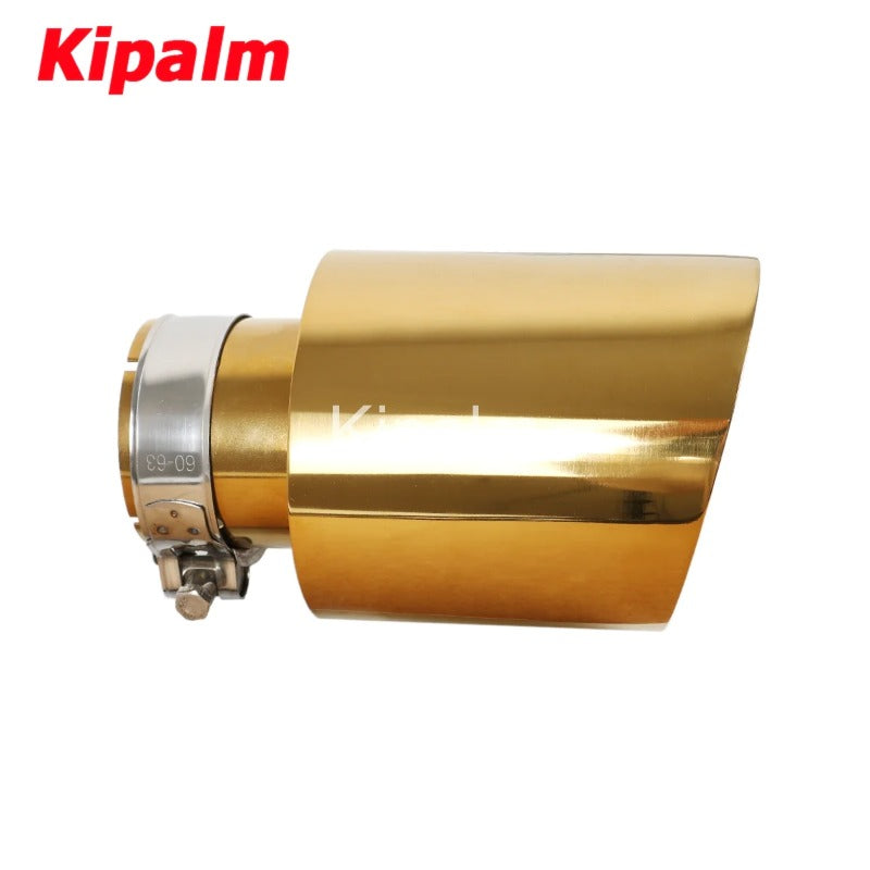 Customized Logo Double Wall Car Tail Pipe Stainless Steel Golden Exhaust Tip