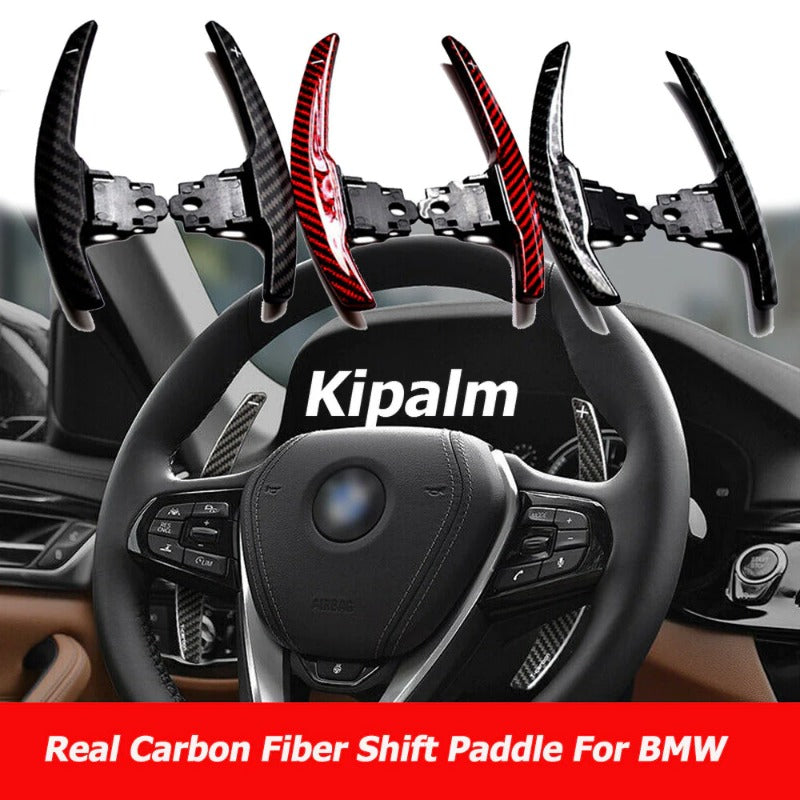 1SET Real Carbon Fiber Steering Wheel Shifter Paddle Extensions for BMW F Series X1 X2 X4 X5 X6 M2 competition 2018-2020