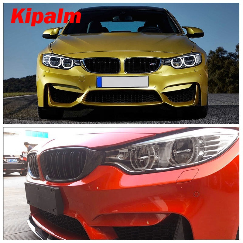 Carbon Fiber Front Grill for BMW 4 Series F32 F33 F36 M3 F80 M4 F82 with Dual Slat Line