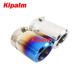 Adjustable Bent Exhaust Tip – Stainless Steel, Universal Fit, Blue Finish, 1.4”-2.5” Range