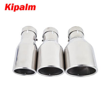 Load image into Gallery viewer, 1PC Car Exhaust Pipe Tail Throat Stainless Steel Muffler Tips with Clamp Modification Parts Silver Color