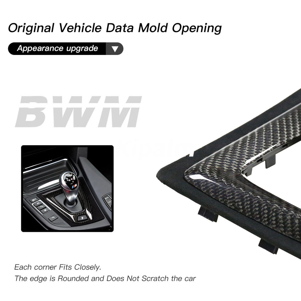 Replacement Carbon Fiber Alcantara Gear Shift Cover for BMW M2 F87 M3 F80 M4 F82 F83 M5 F10 F85 X5 F86 X6 F12 F13
