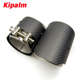 2 Pieces Carbon Fiber Exhaut tips for BMW F87 M2 F80 M3 F82 F83 M4 Universal Tail Pipe Tip AK LOGO