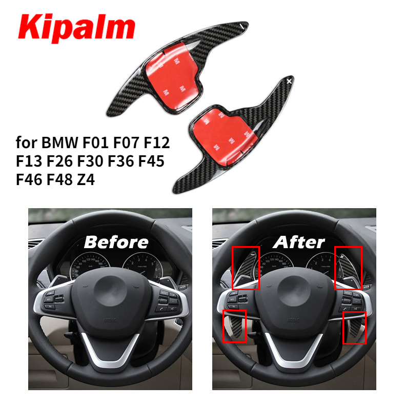 Kipalm Carbon Fiber Steering Wheel Gear Shift Paddle Cover for BMW F01 F07 F12 F13 F26 F30 F36 F45 F46 F48 Z4