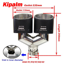 Load image into Gallery viewer, 1 PC Exhauts Dual pipe Carbon fiber Stainless steel Burnt Black Oval Exhaust Muffler tips
