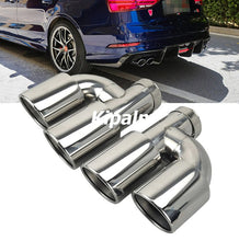 Load image into Gallery viewer, 1PC Universal Dual h-Shape Curly Edge Stainless Steel Exhaust Muffler Tail Pipe for BMW VW Audi Ford Rear Tip