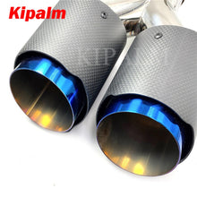 Load image into Gallery viewer, Dual Equal Length Remus Sport Matte Carbon Fiber Exhaust Muffler Tips Glossy Blue Pipe for BMW BENZ