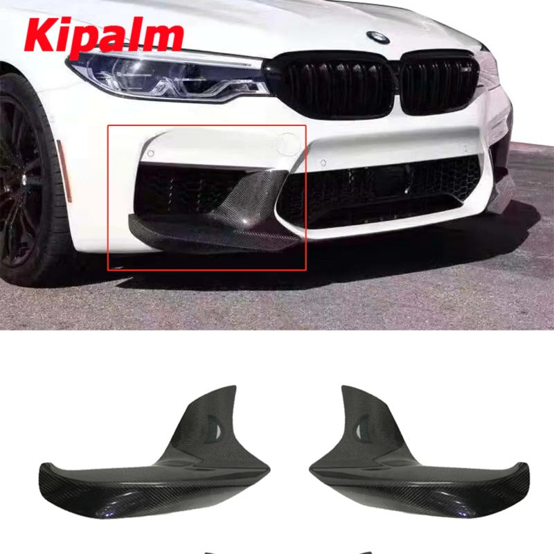 Dry Carbon BMW M5 F90 2018- Front Bumper Splitters Front Down Flaps Corner Lip Protector