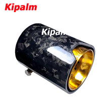 Load image into Gallery viewer, 1PC Forged Carbon Fiber Exhaust Tips for M Performance Muffler Tail Pipe 120mm Length Gold BMW M2 M3 M4 M5 M6