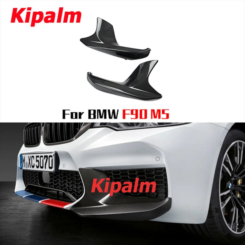 Dry Carbon BMW M5 F90 2018- Front Bumper Splitters Front Down Flaps Corner Lip Protector