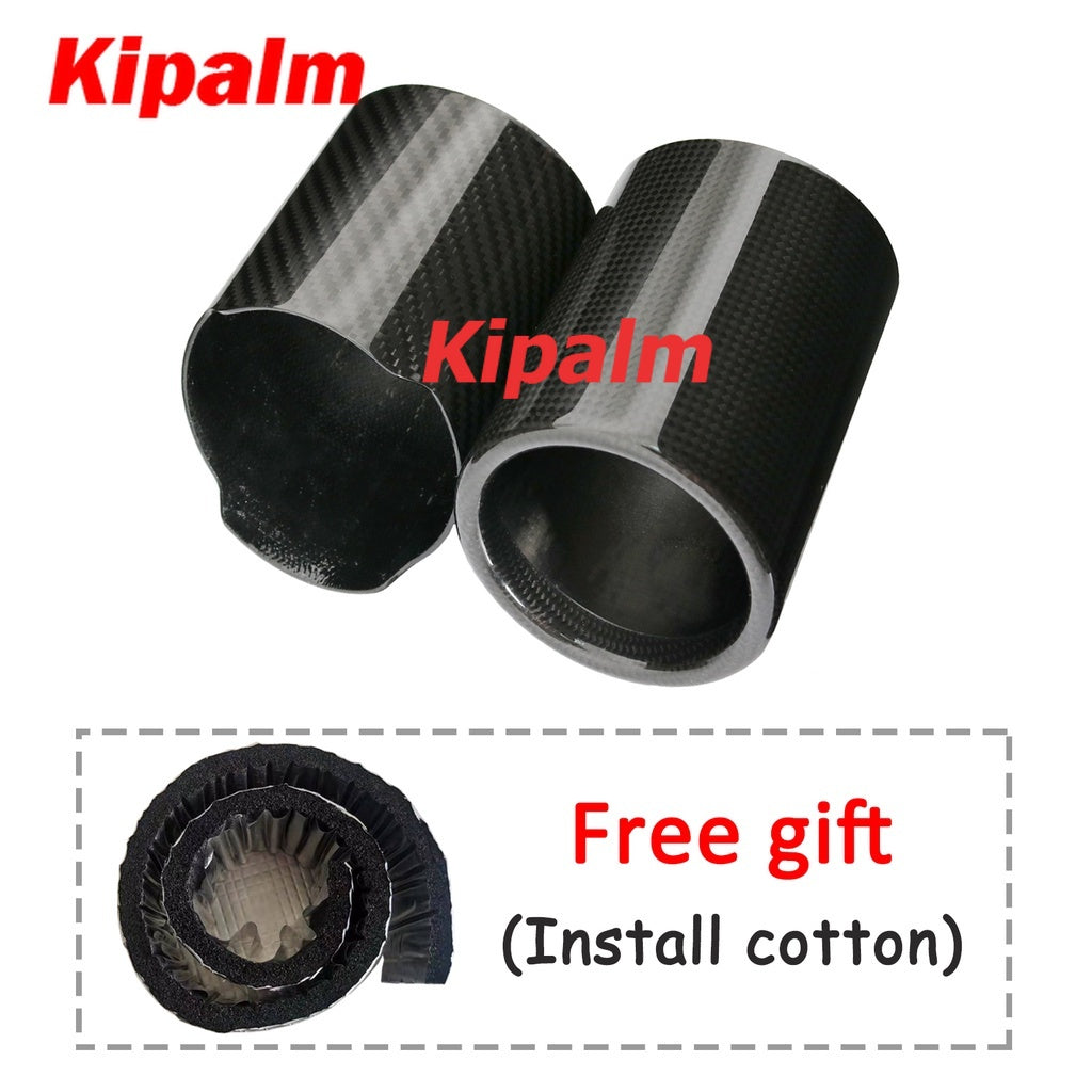 Kipalm Car Universal Exhaust Pipe Carbon Fiber Cover Muffler Pipe Tip Cover Without Logo