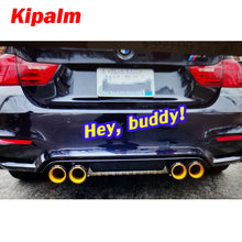 Load image into Gallery viewer, 1pcs BMW X3 G01,X4 G02 M LOGO Carbon Fiber Exhaust Tips for M Performance Exhaust Pipe for BMW Muffler Tail Pipe 90mm Length Gold